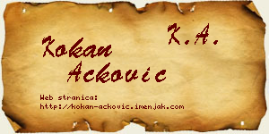Kokan Acković vizit kartica